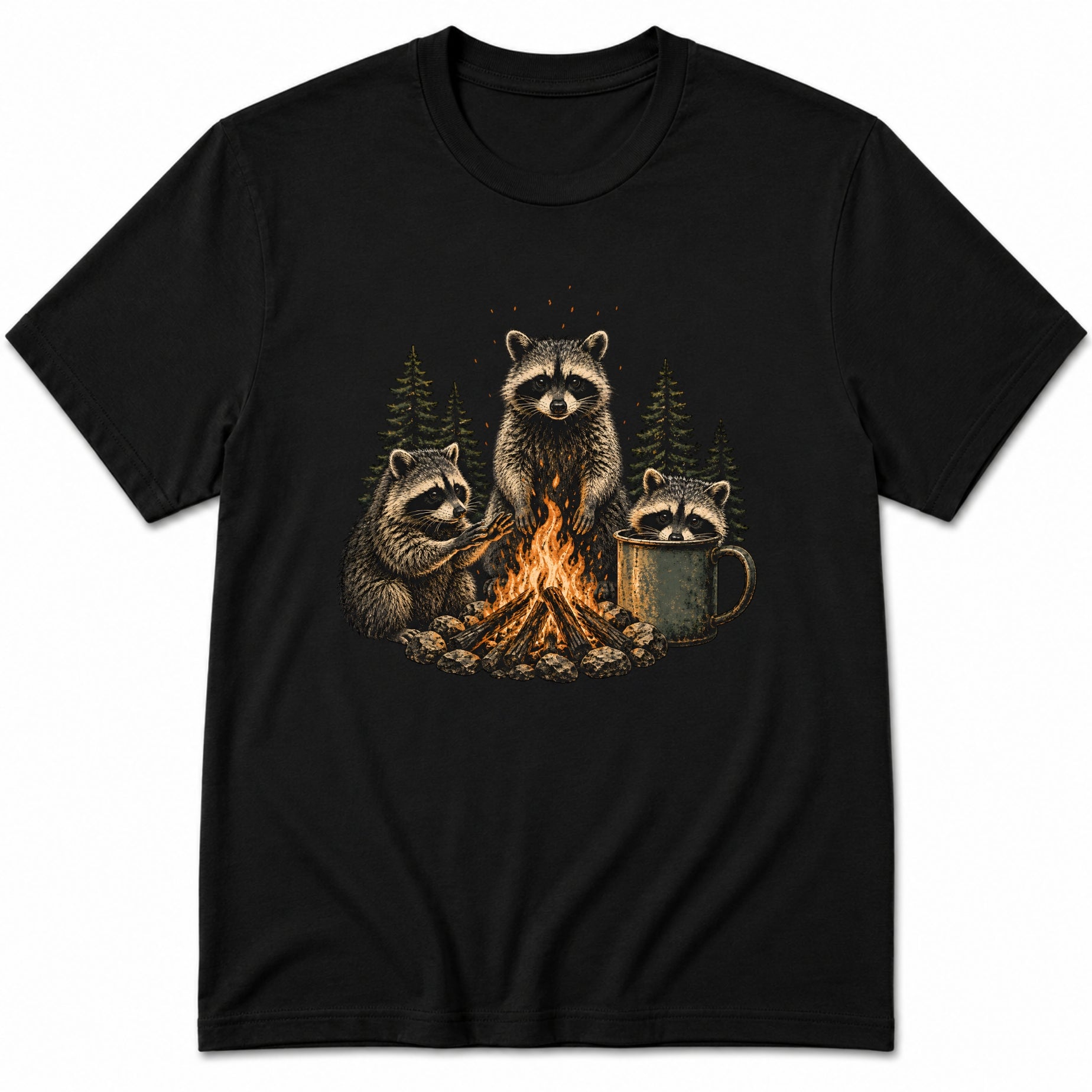 Campfire Raccoons T-Shirt
