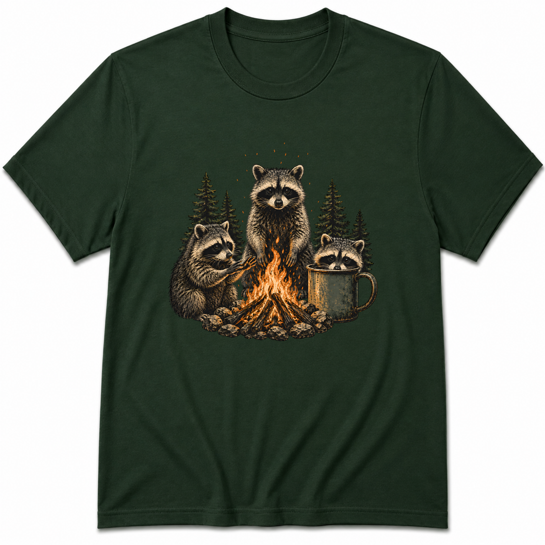 Campfire Raccoons T-Shirt